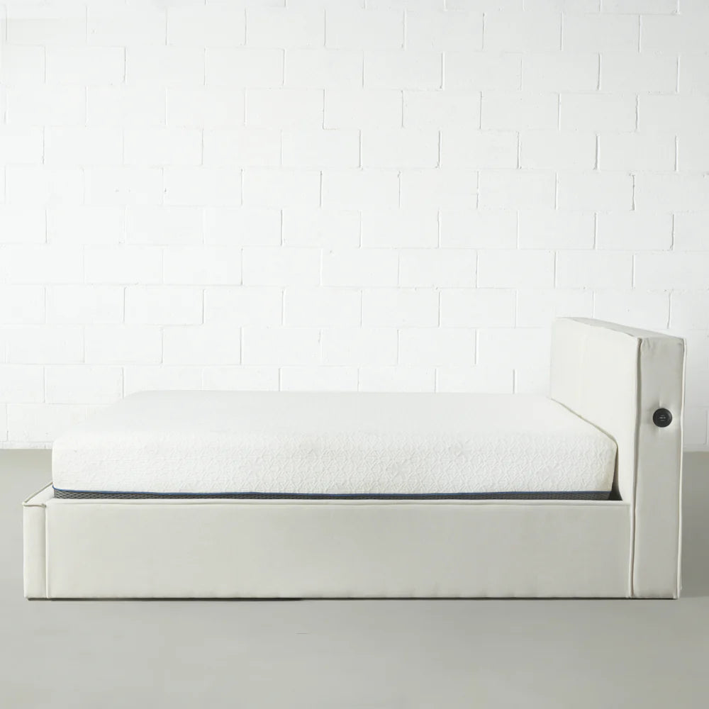 DENMARK - Cream Fabric Lift Up Storage Platform Bed