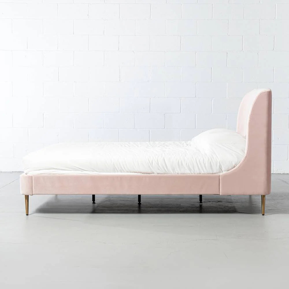 MEREDITH - Pink Velvet Bed