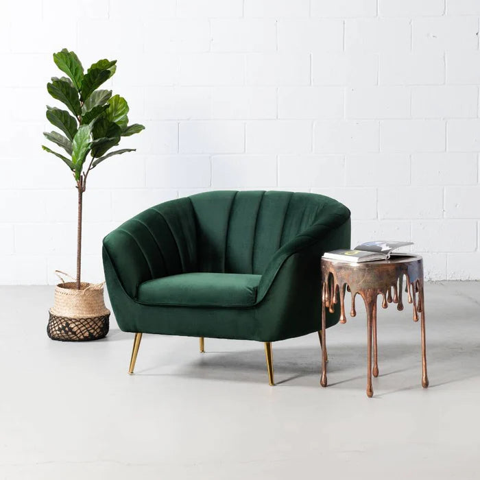 AUDREY - Green Velvet Chair