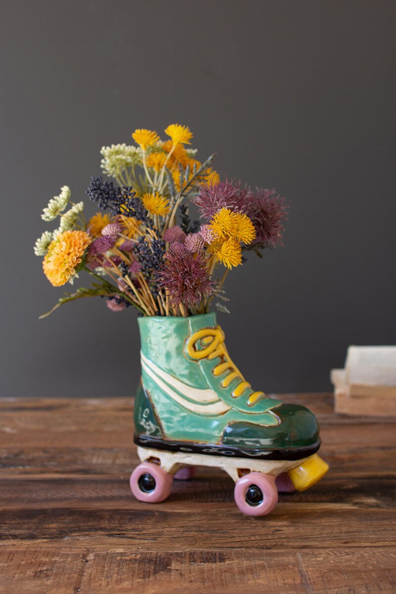 Ceramic Roller Skate Planter