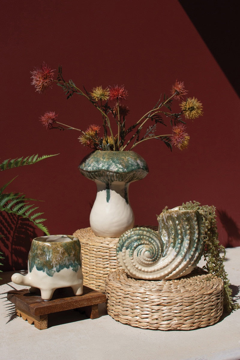 Ceramic Nautilus Shell Vase