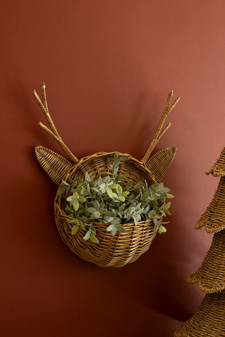 Wicker Wall Deer Basket