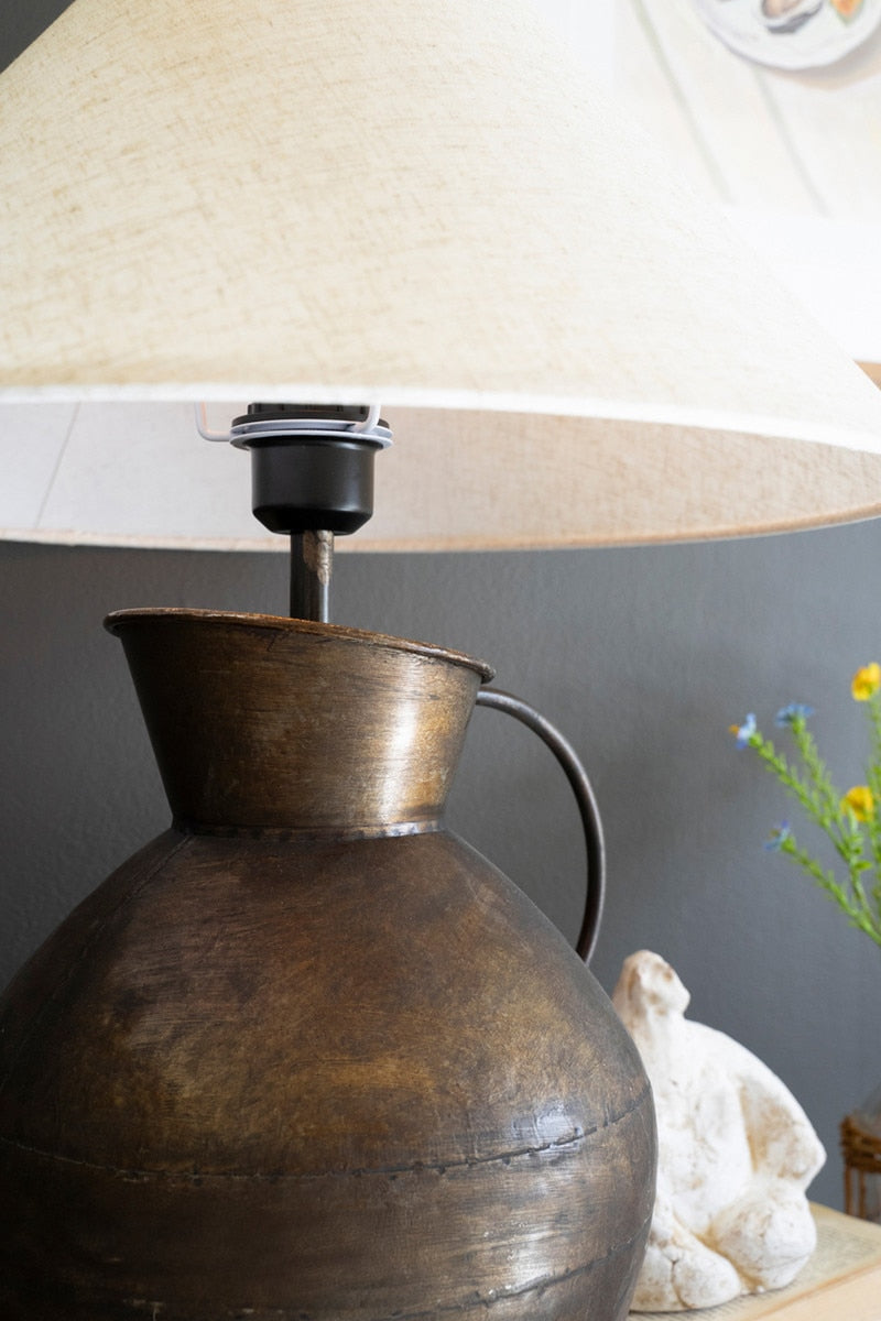 Metal Pitcher Table Lamp with Fabric Shade