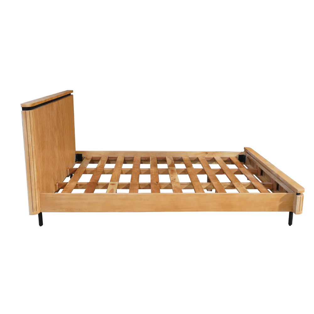 COPENHAGEN - Fluted Solid Mango Wood Bed