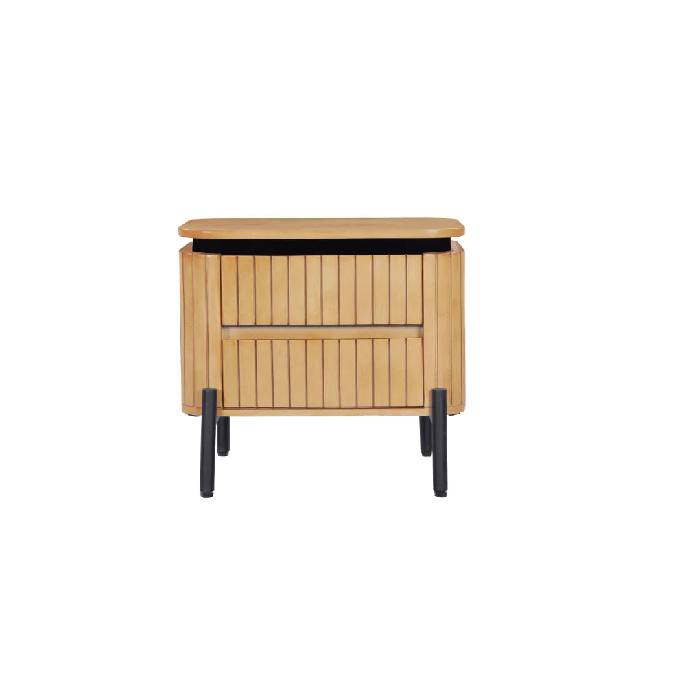 COPENHAGEN - Fluted Solid Mango Wood Night Stand