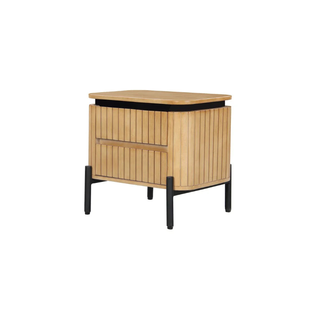 COPENHAGEN - Fluted Solid Mango Wood Night Stand