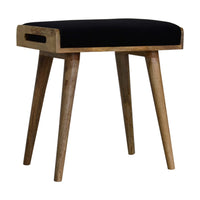 Black Velvet Tray Style Stool