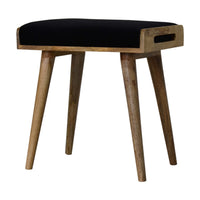 Black Velvet Tray Style Stool