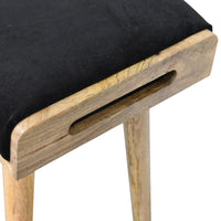 Black Velvet Tray Style Stool