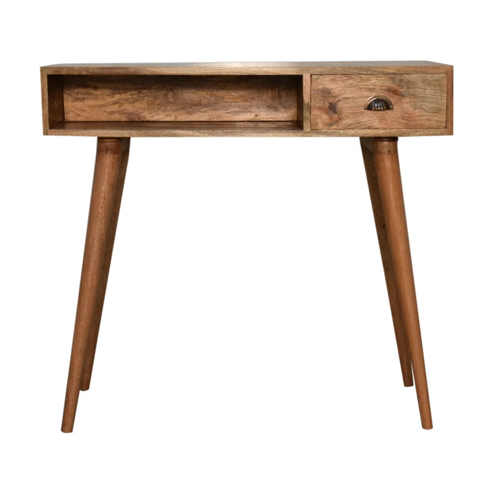 Solid Wood Writing Desk with Open Slot and Cable Access