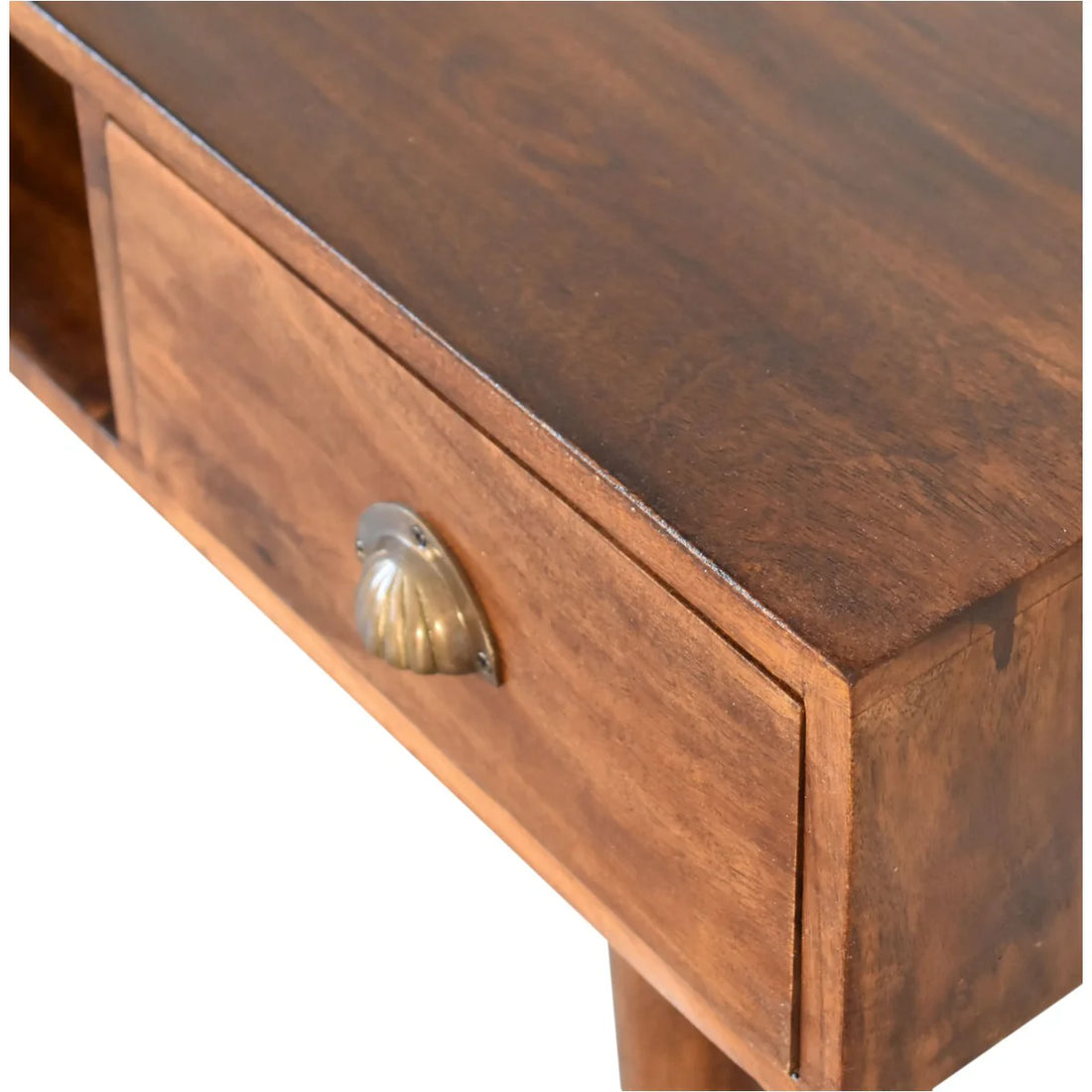 Solid Wood Chestnut Writing Desk with Open Slot