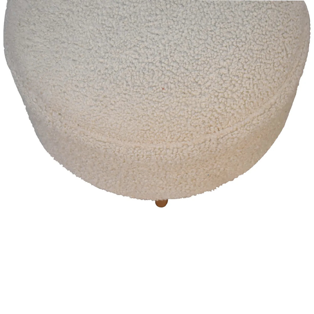 Cream Boucle Rounded Footstool