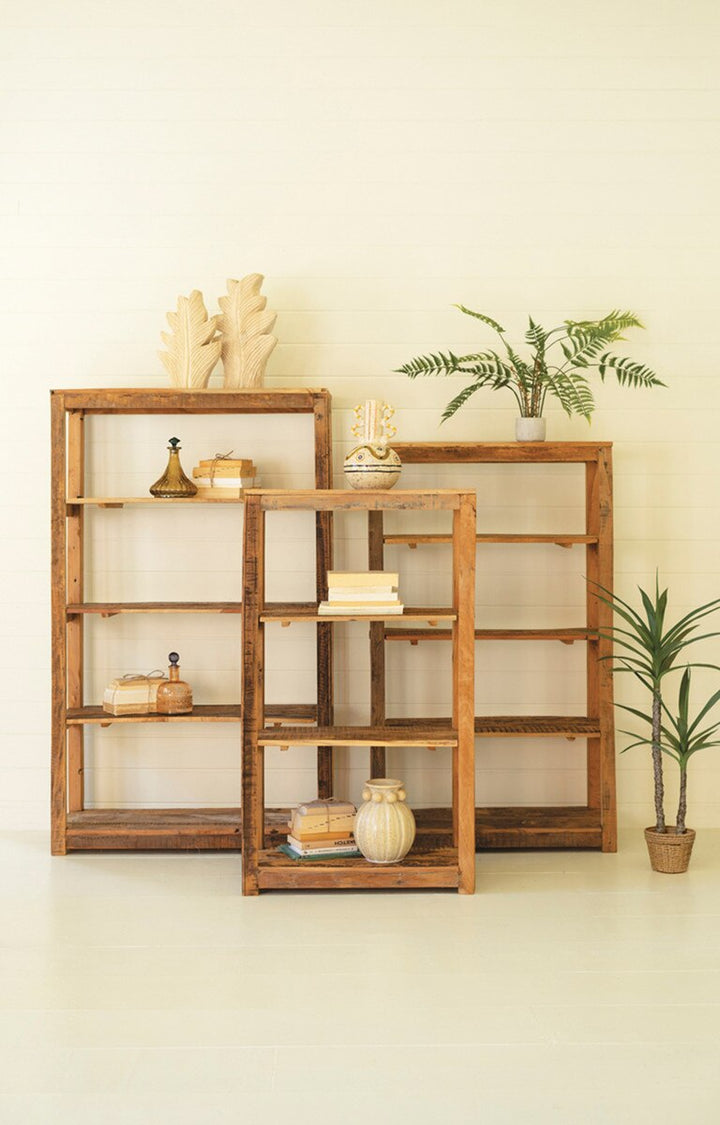 Set of 3 Recycled Wood Shelving Units