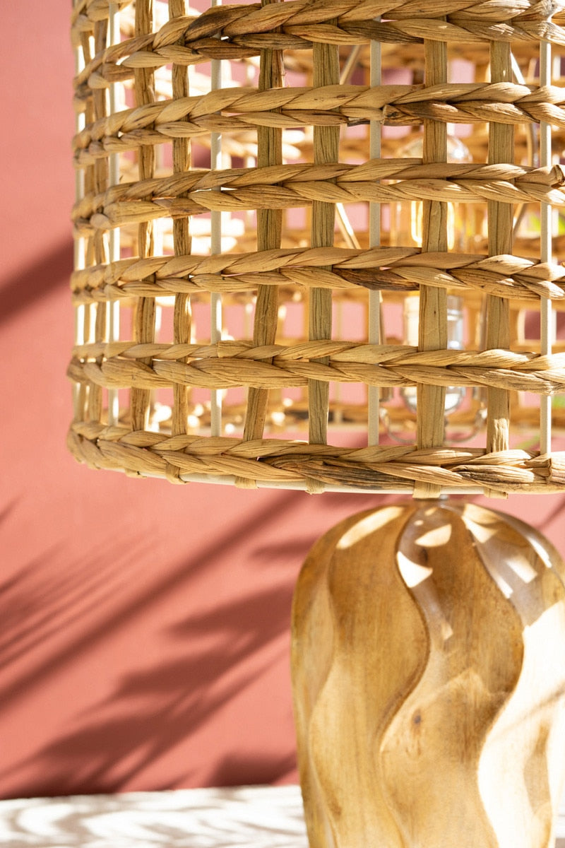 Cane Table Lamp with Cane Shade