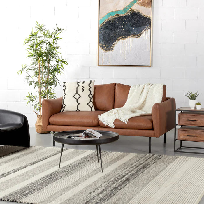 MAPLETON - Brown Vegan Leather 2-Seater Sofa