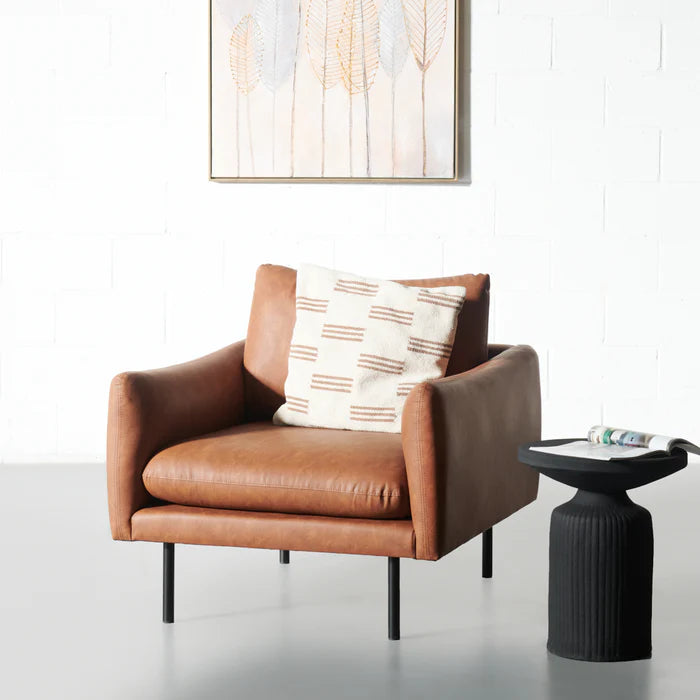 MAPLETON - Brown Vegan Leather Chair