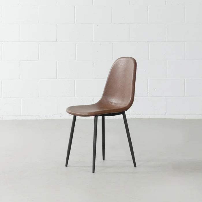 MILAN - Brown Vintage Leather Dining Chair