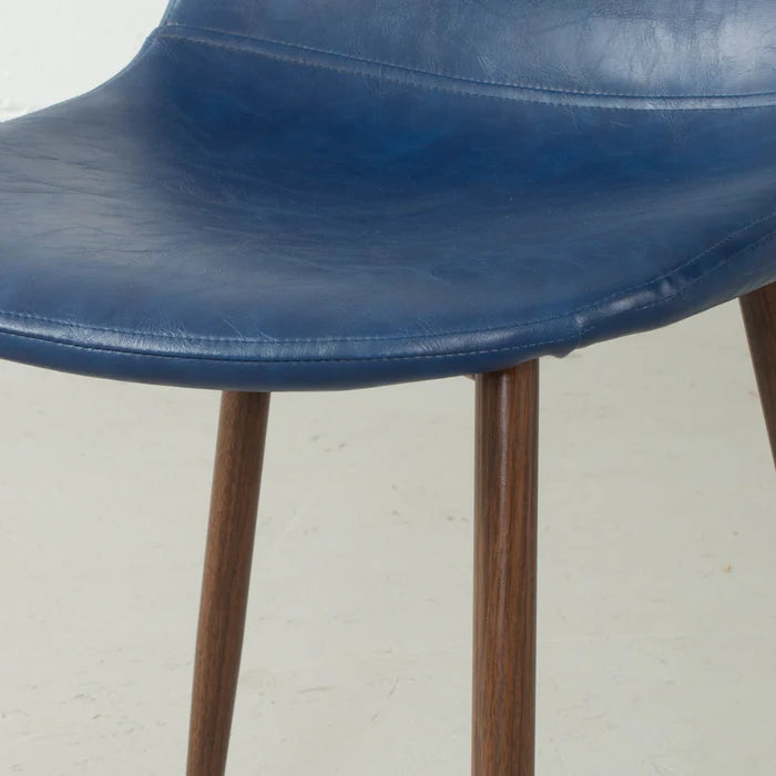 MILAN - Blue Leather Dining Chair