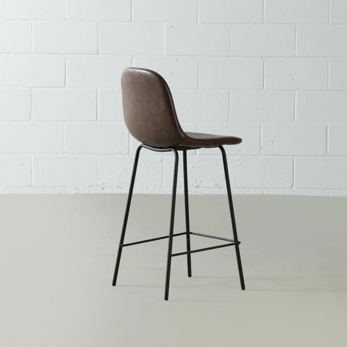 MILAN - Brown Leather Bar Stool