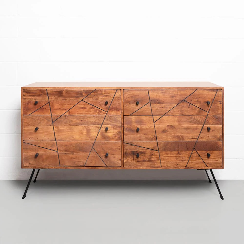 PALMA - Acacia 6-Drawer Dresser