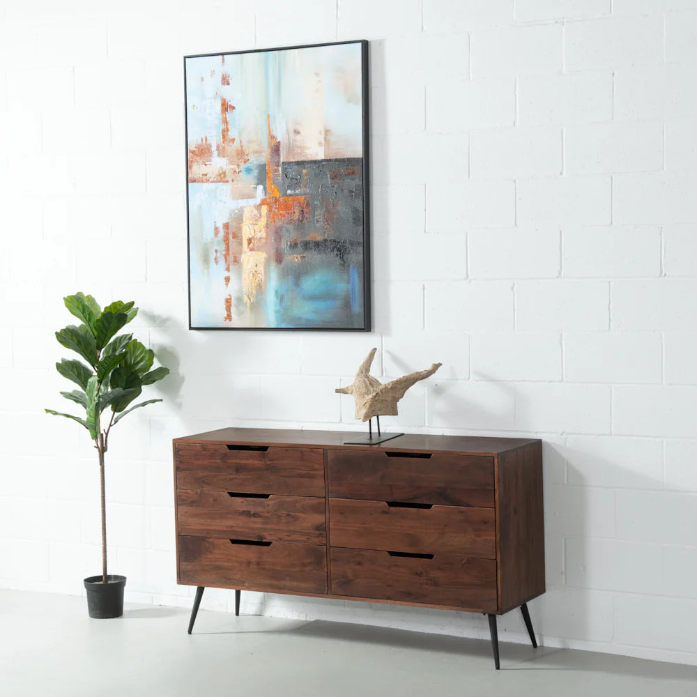 MADRID - Acacia 6-Drawer Dresser