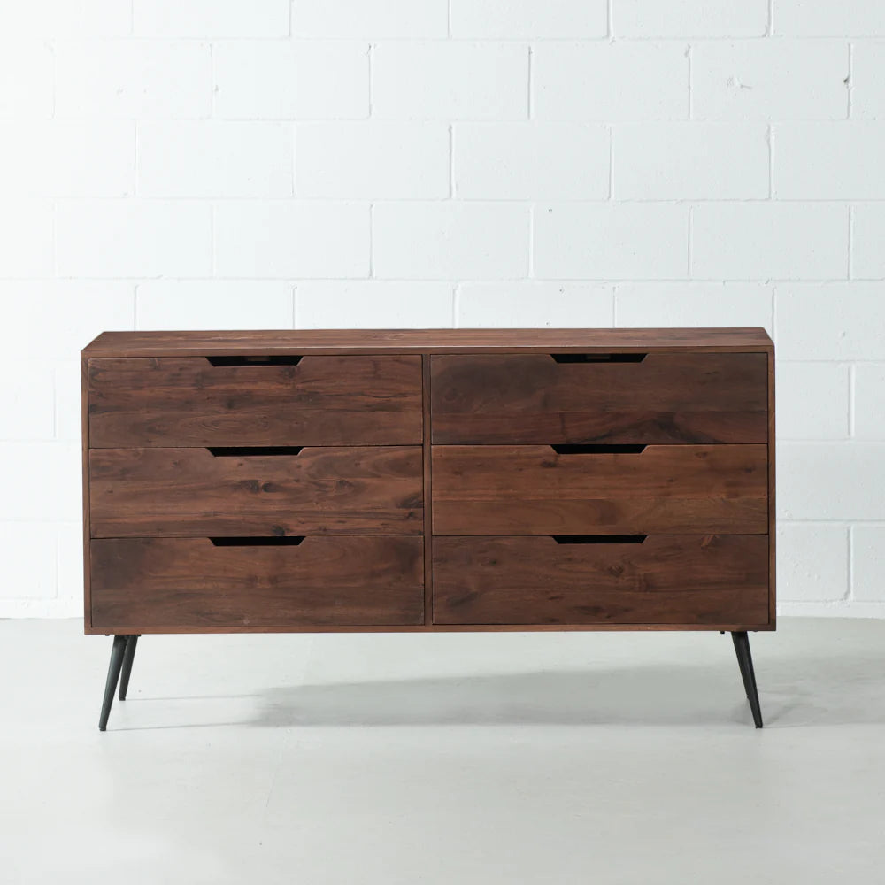 MADRID - Acacia 6-Drawer Dresser