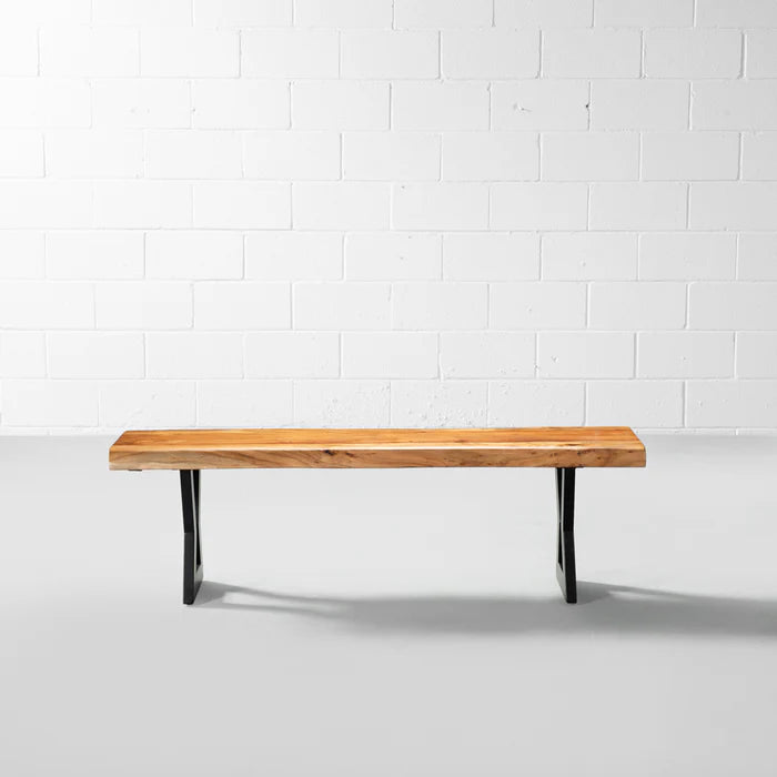 TIME - Acacia Live Edge Bench Hourglass Black