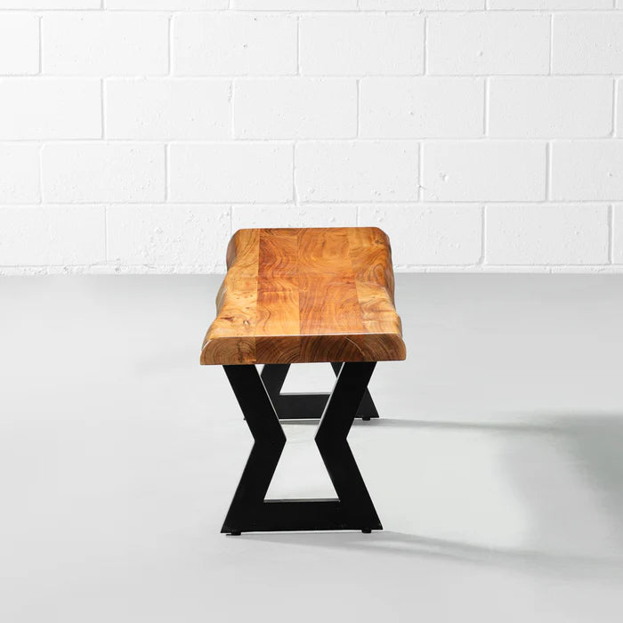 TIME - Acacia Live Edge Bench Hourglass Black
