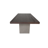 ATHENA - Walnut Finish Oak Top with Concrete Base Dining Table