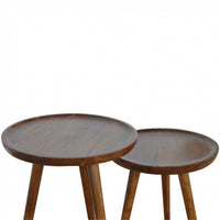 Chestnut Tray Nesting Stools